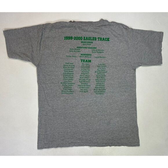 VINTAGE Zionsville Eagles 1999 Graphic Track T-shirt Men Large 90s Single Stitch - Picture 6 of 10